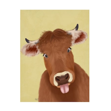 Fab Funky 'Funny Farm Cow 2' Canvas Art, 35x47